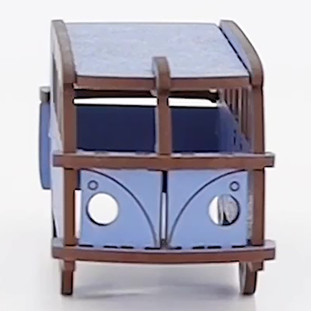 Little & Wood: Woodlet Camper Van Puzzle - Medium Blue 3D Model - Image 4