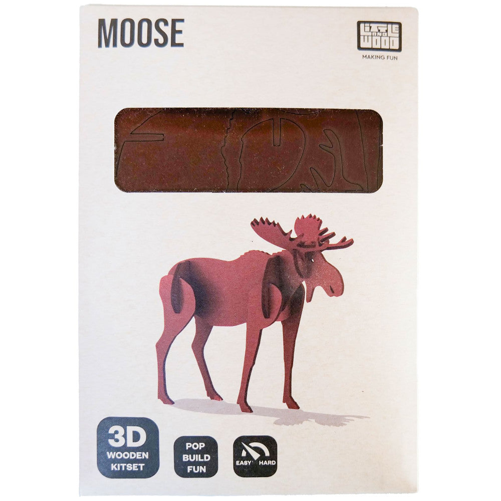 Little & Wood: Medium Moose 3D Wooden Puzzle Kit - Image 3