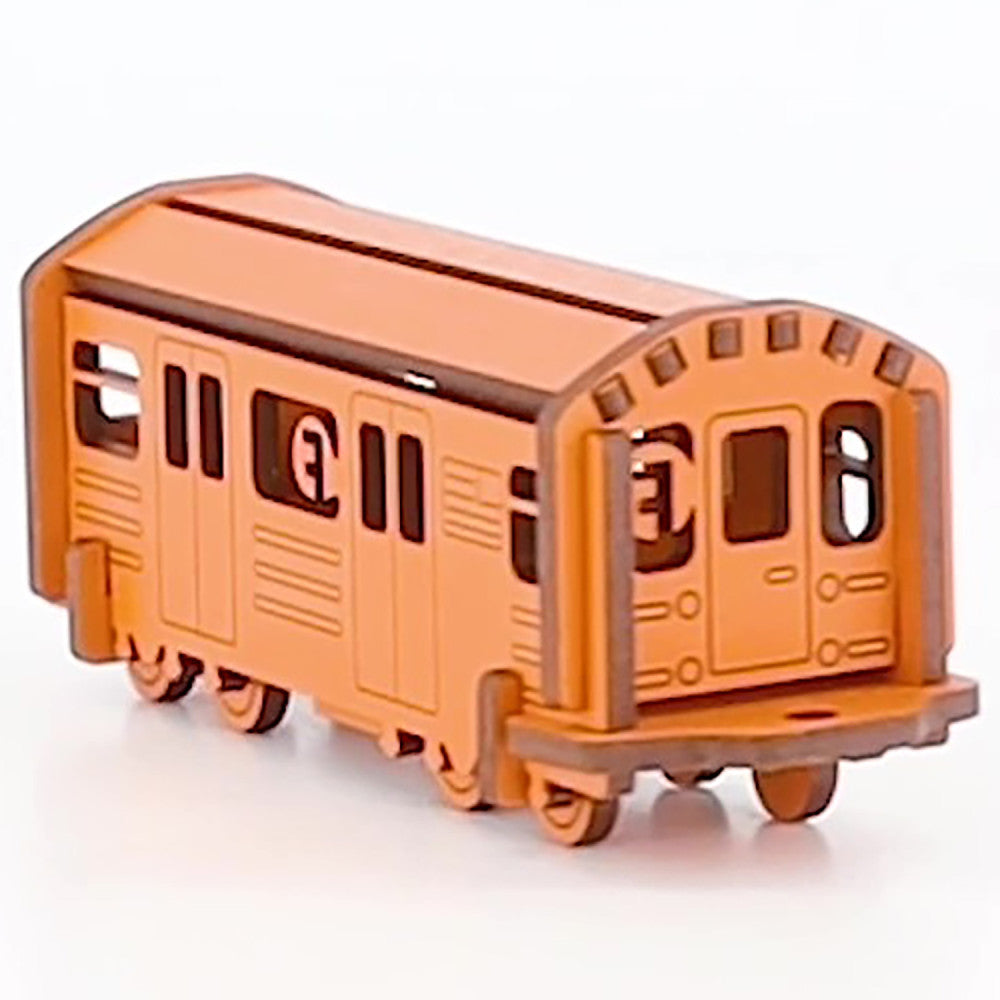 Little & Wood NYC Subway F Train: 3D Wooden Model Kit, Medium - Image 4