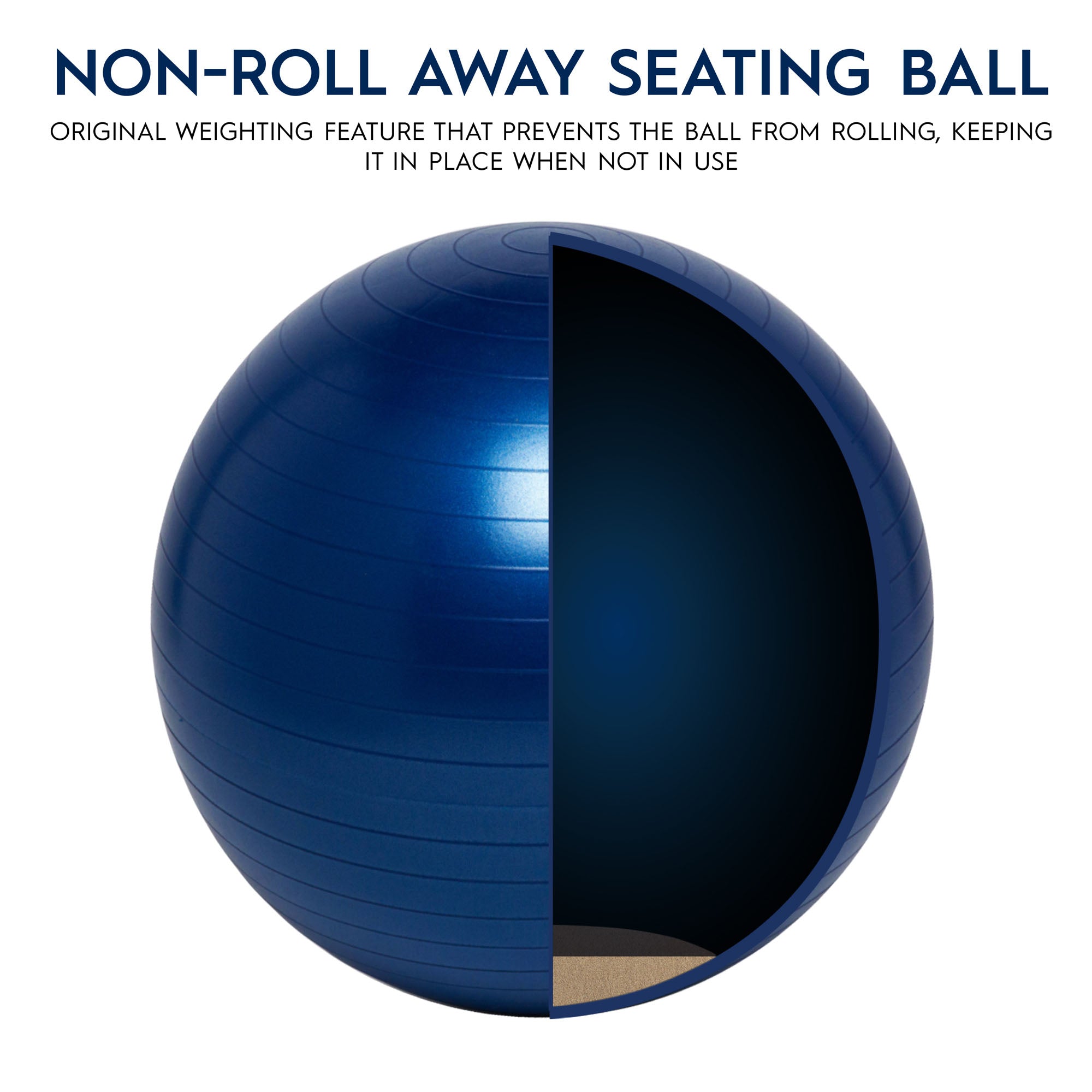 Bouncyband Anti-Burst Balance Ball, 65cm, Non-Slip, Blue - Image 5