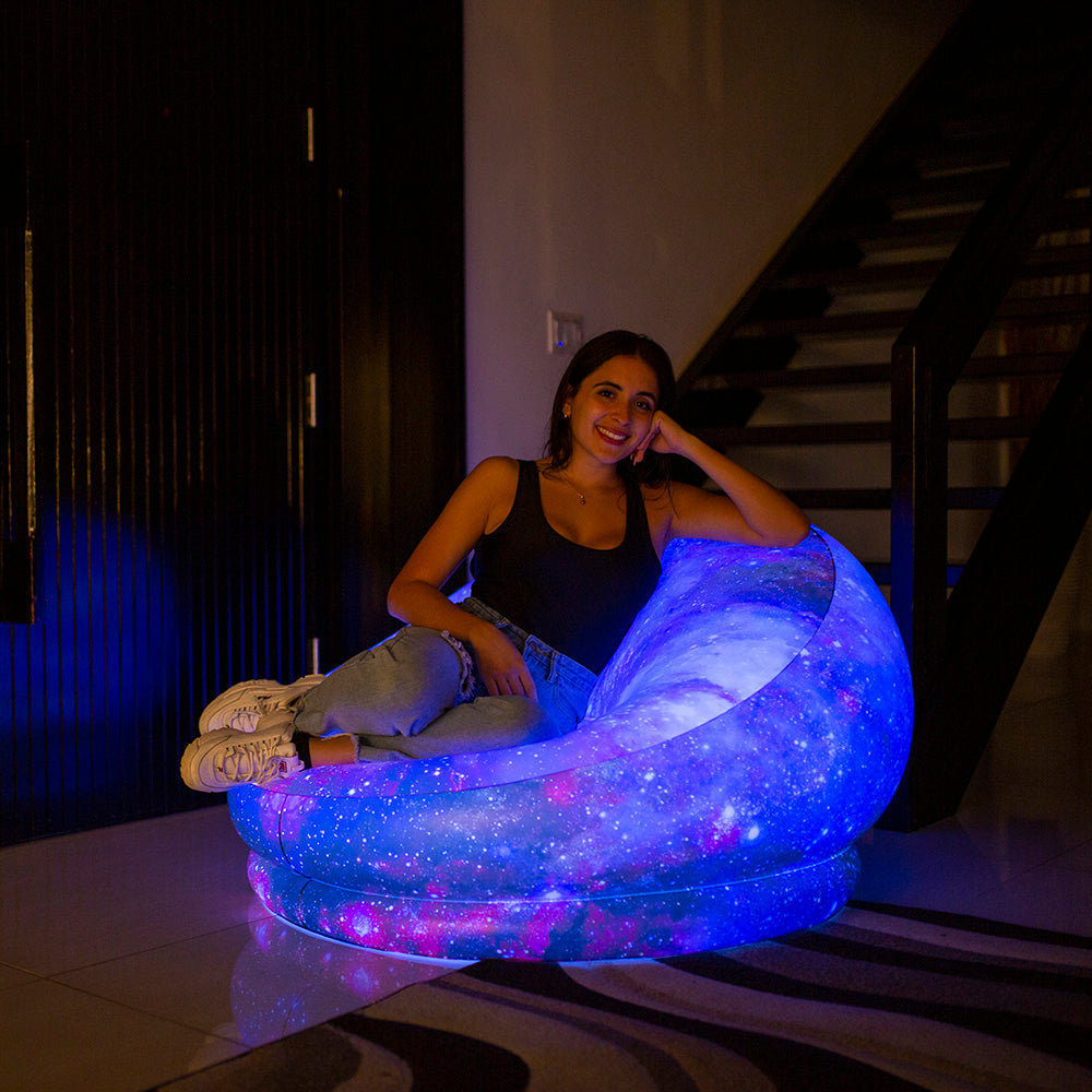 PoolCandy Illuminated Galaxy LED BloChair - Deep Space Pink - Image 3