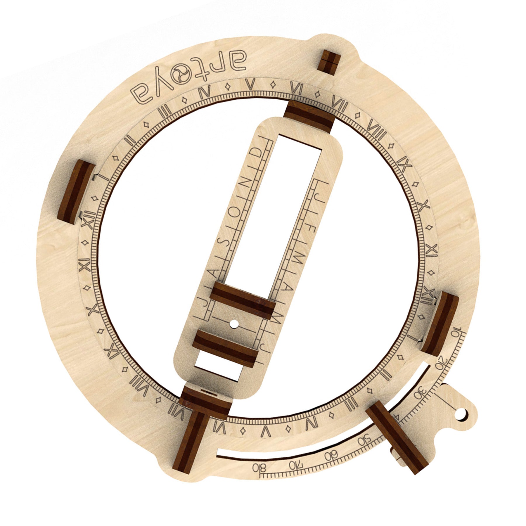 Artoya Vintage Pocket Sundial 3D Wooden STEM Kit, 5-Pack - Image 2