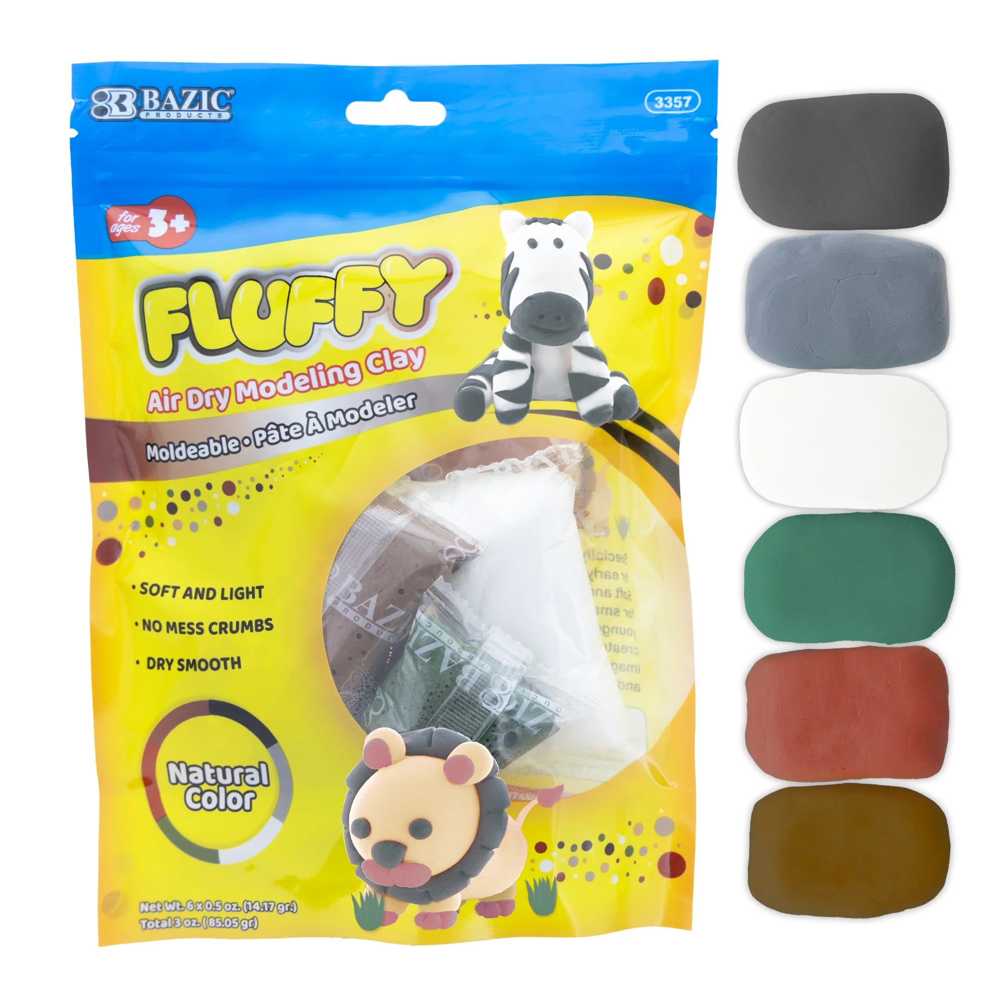 BAZIC Natural Earth Tones Air Dry Modeling Clay Set - 0.5 oz, 24 Packs - Image 2