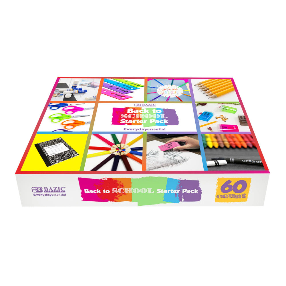 BAZIC Products Ultimate Back To School Starter Pack, 60-Piece Set with Art & Writing Supplies - Image 3