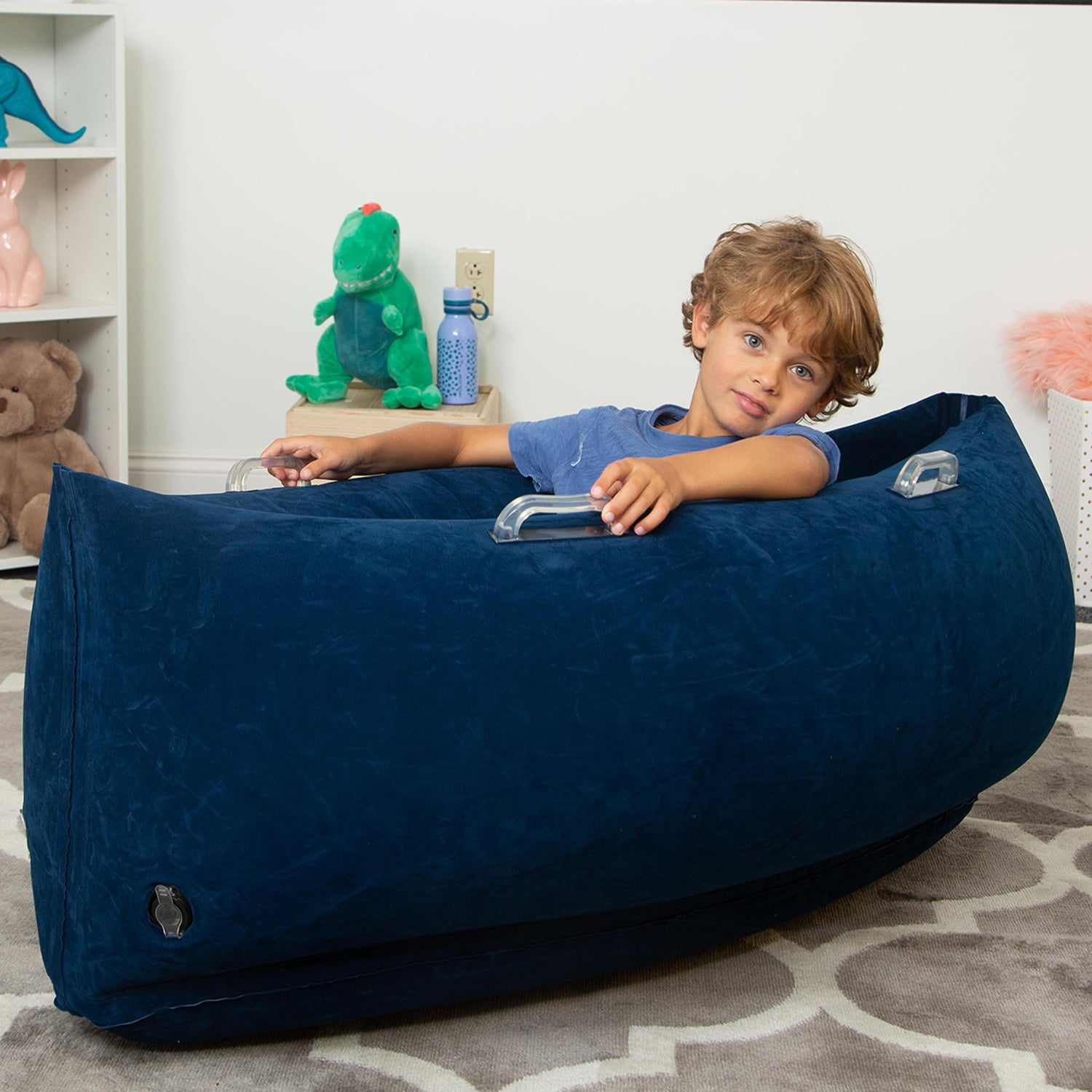 Bouncyband? Comfy Hugging Peapod Sensory Pod for Kids, 48 Inch - Blue - Image 5
