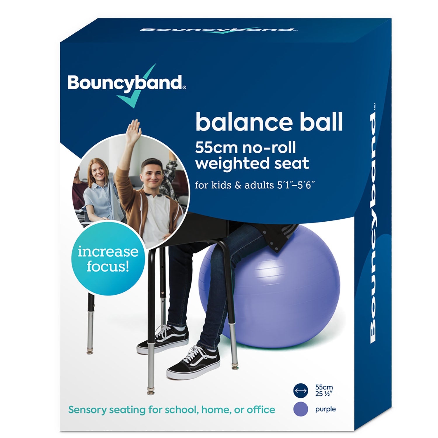Bouncyband? Balance Ball, 55cm, Purple - Focus & Fitness Enhancer