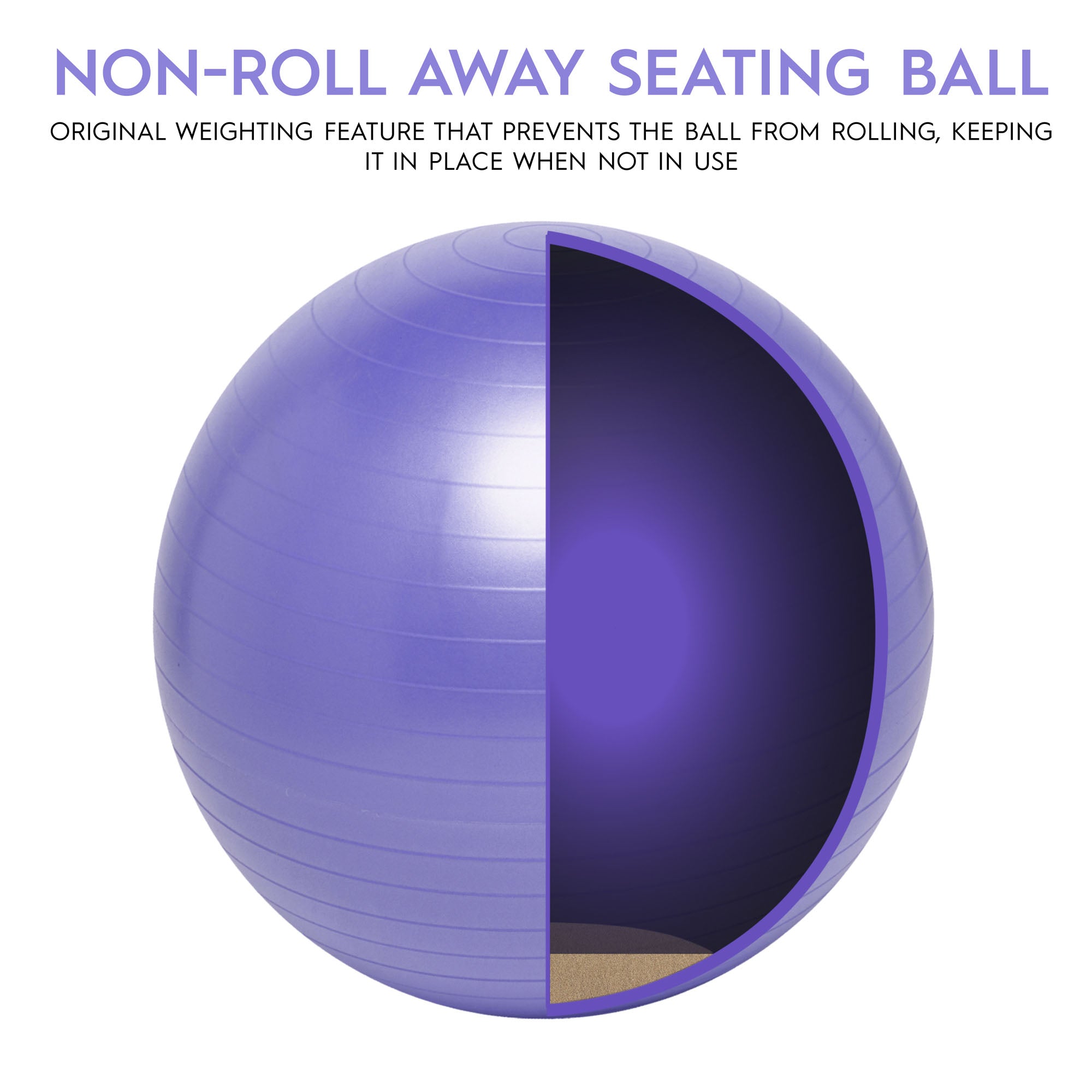 Bouncyband? Balance Ball, 55cm, Purple - Focus & Fitness Enhancer - Image 5
