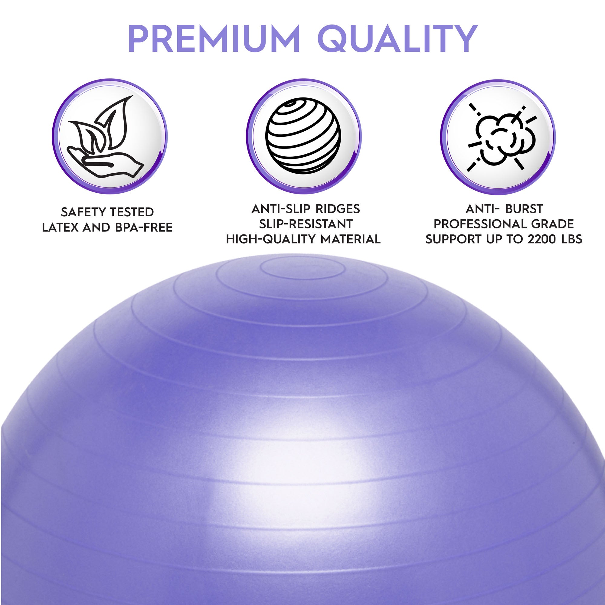 Bouncyband? Balance Ball, 55cm, Purple - Focus & Fitness Enhancer - Image 6