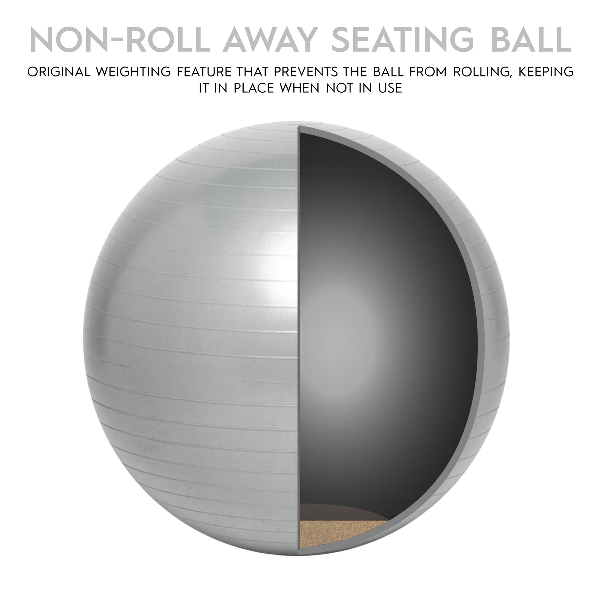 Bouncyband Balance Ball 55cm - Dynamic Silver Seating - Image 7