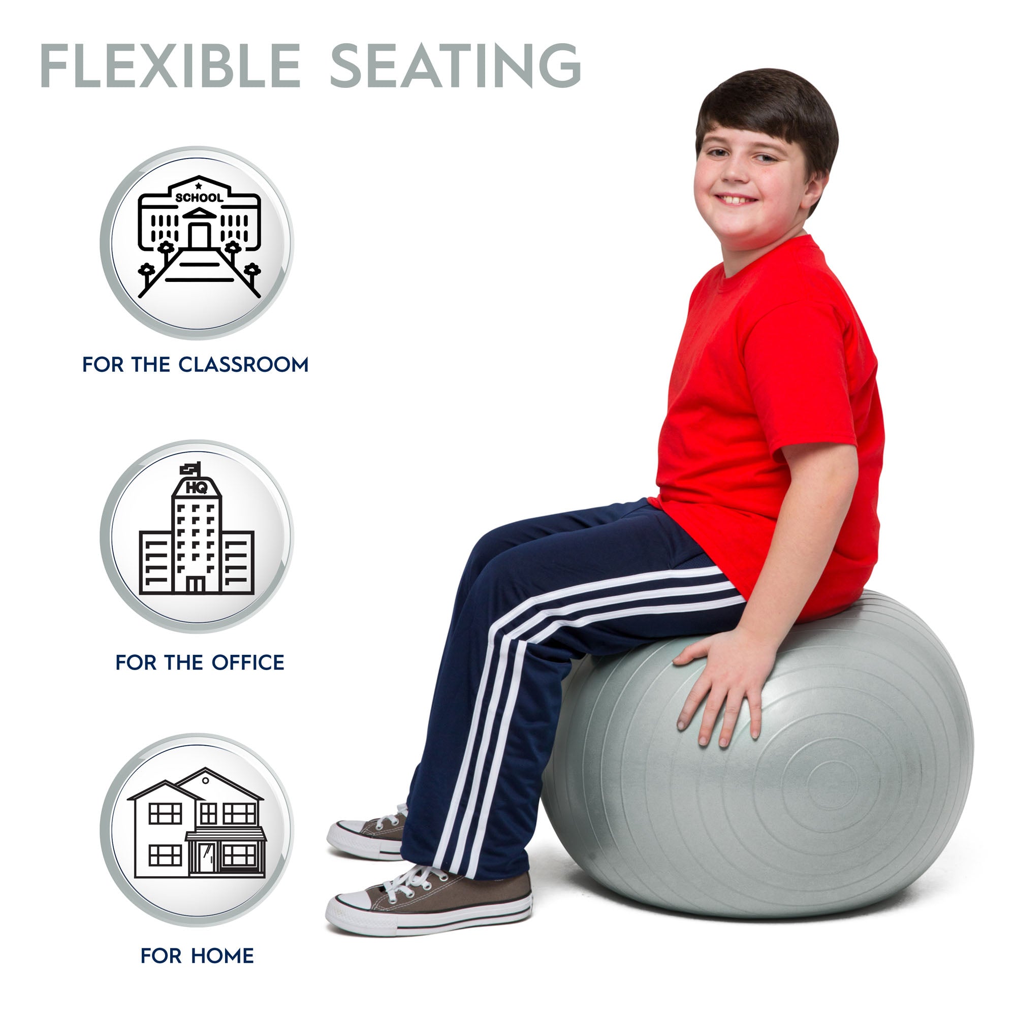 Bouncyband Balance Ball 55cm - Dynamic Silver Seating - Image 11