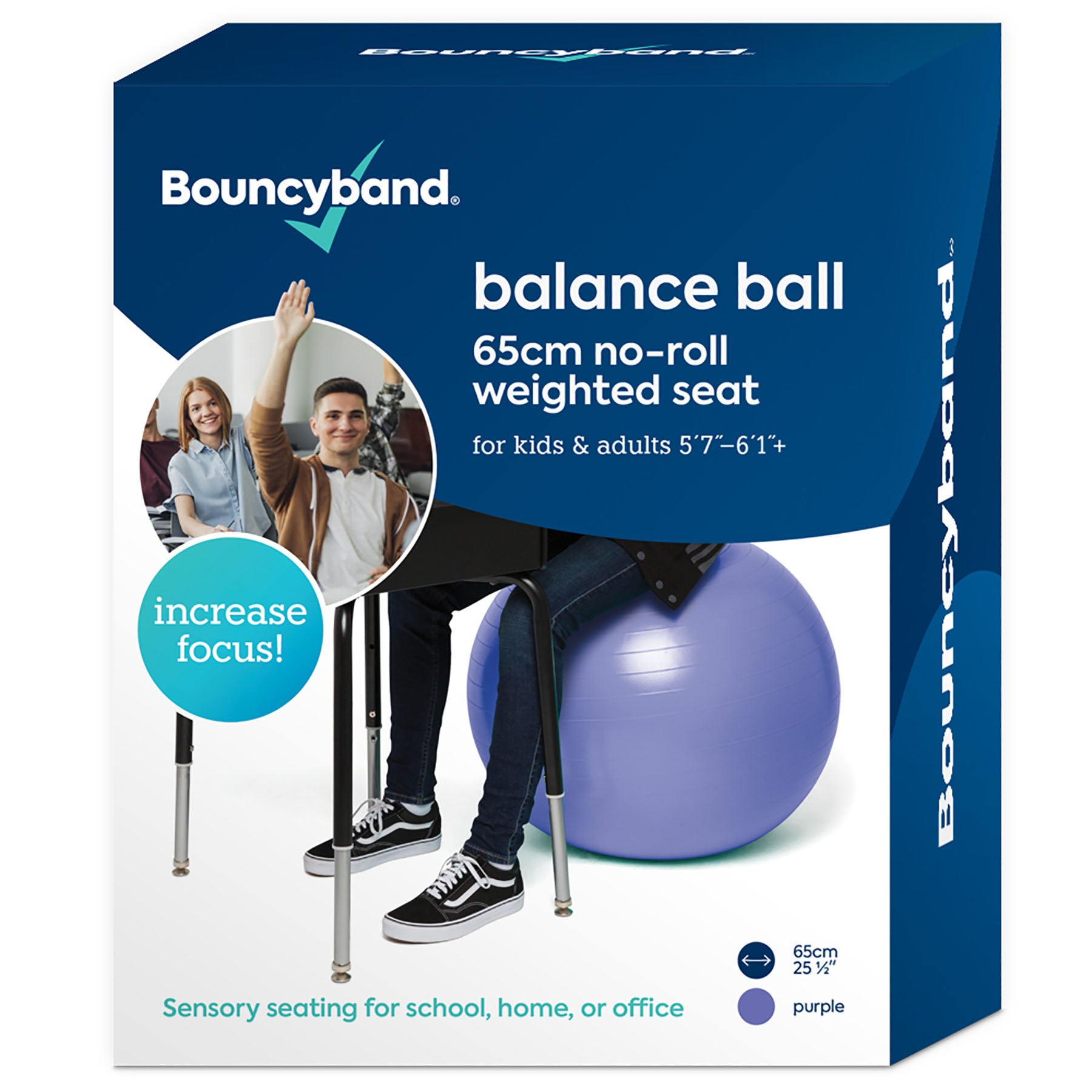 Bouncyband? Balance Ball, 65cm, Vibrant Purple - Stay Active & Focused