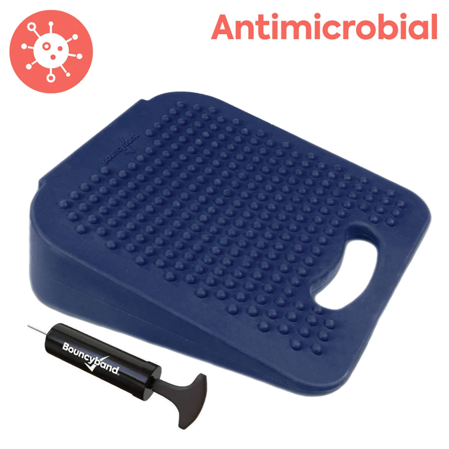 Bouncyband Antimicrobial Wiggle Wedge Sensory Cushion, 10" Square - Image 2