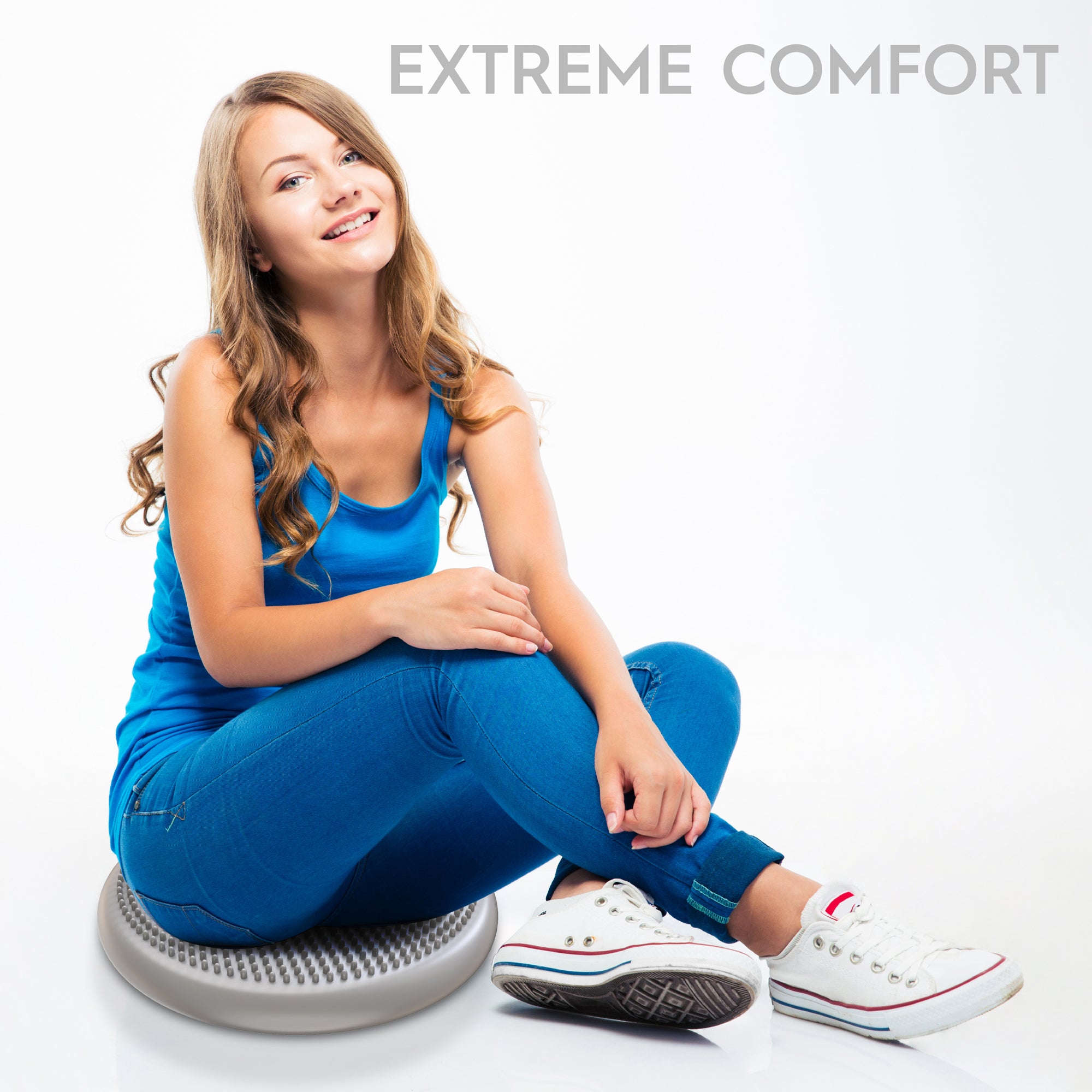 Bouncyband Big Wiggle Seat Sensory Cushion, Silver - Active Sitting for Kids - Image 7