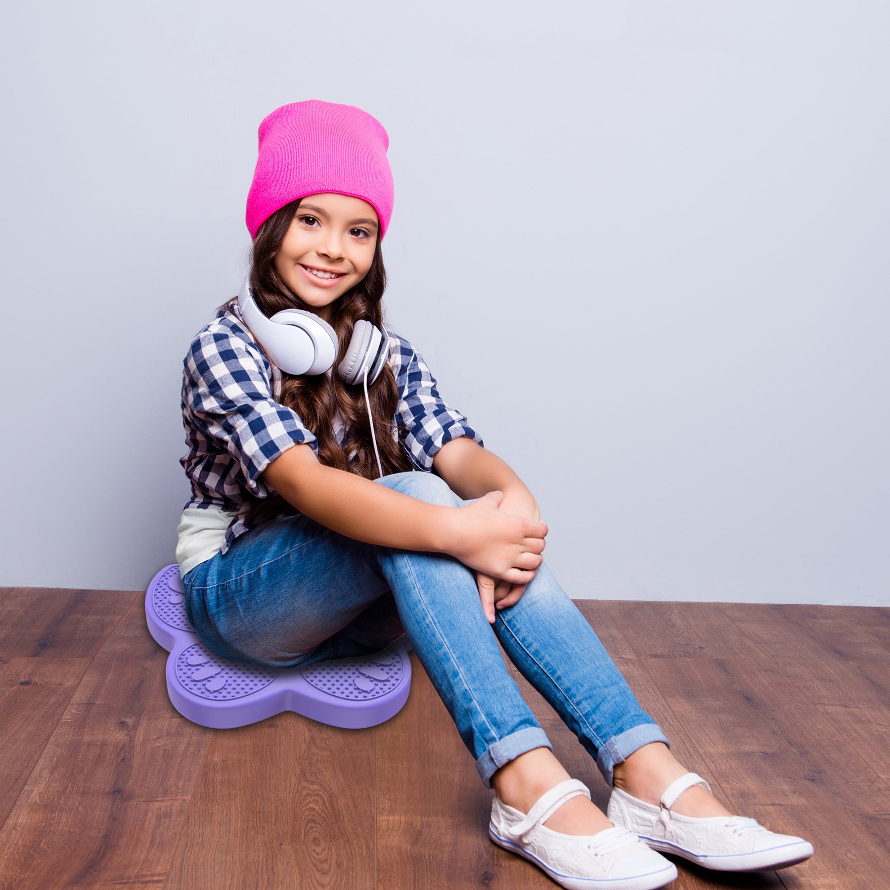 Bouncyband Wiggle Seat Purple Butterfly Sensory Cushion - Image 7