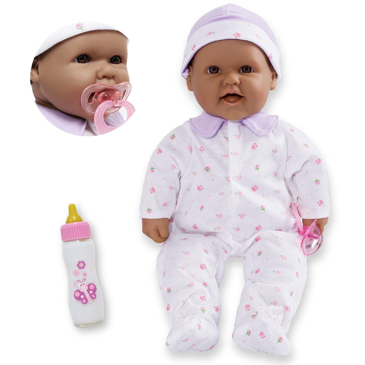 JC Toys La Baby Soft 16-inch Doll - Purple Outfit with Pacifier - Image 2