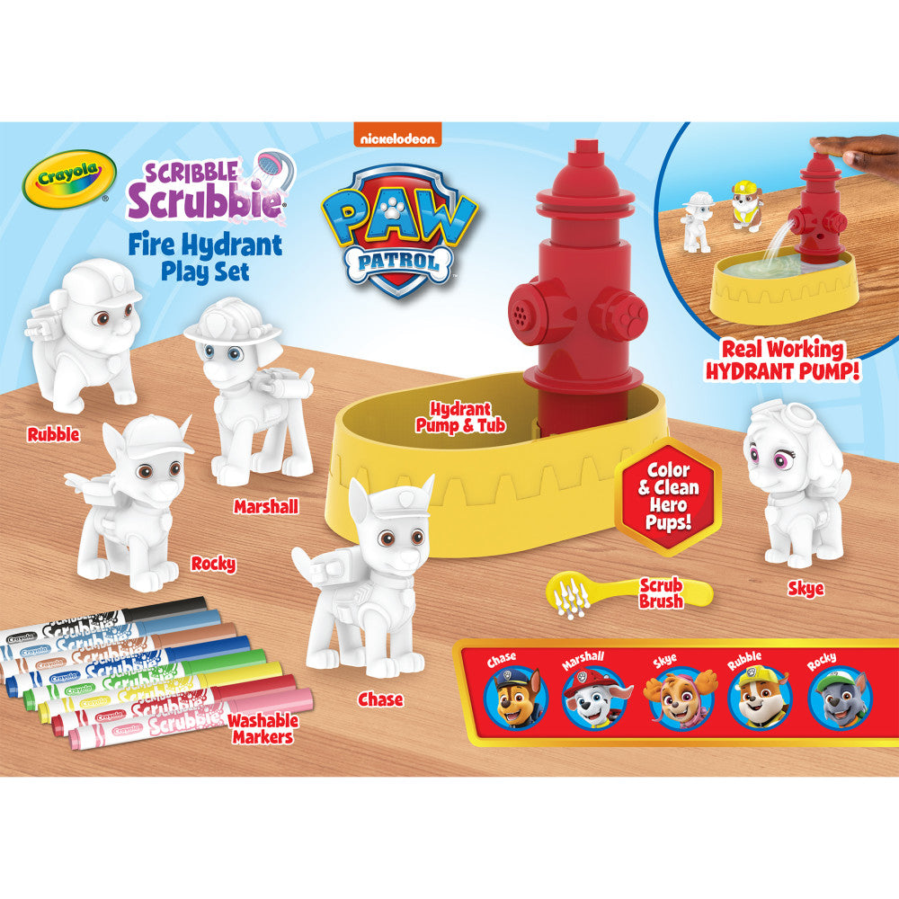 Crayola Paw Patrol Scribble Scrubbie Fire Hydrant Washable Playset - Image 2