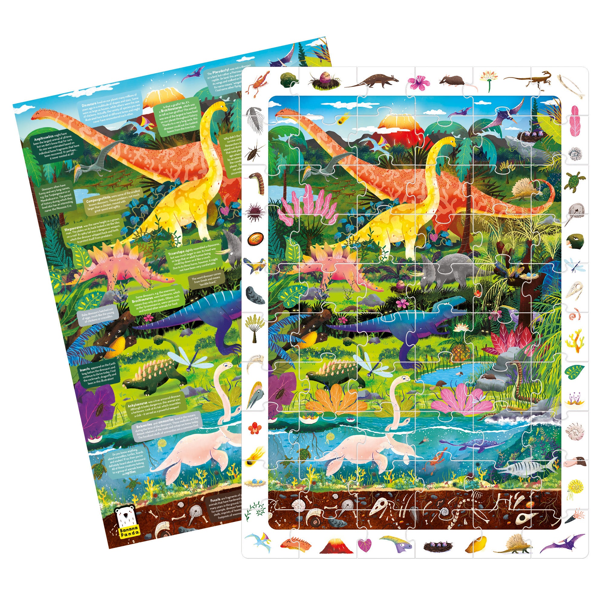 Banana Panda Dinosaurs Observation Floor Puzzle - 60 pc - Image 2
