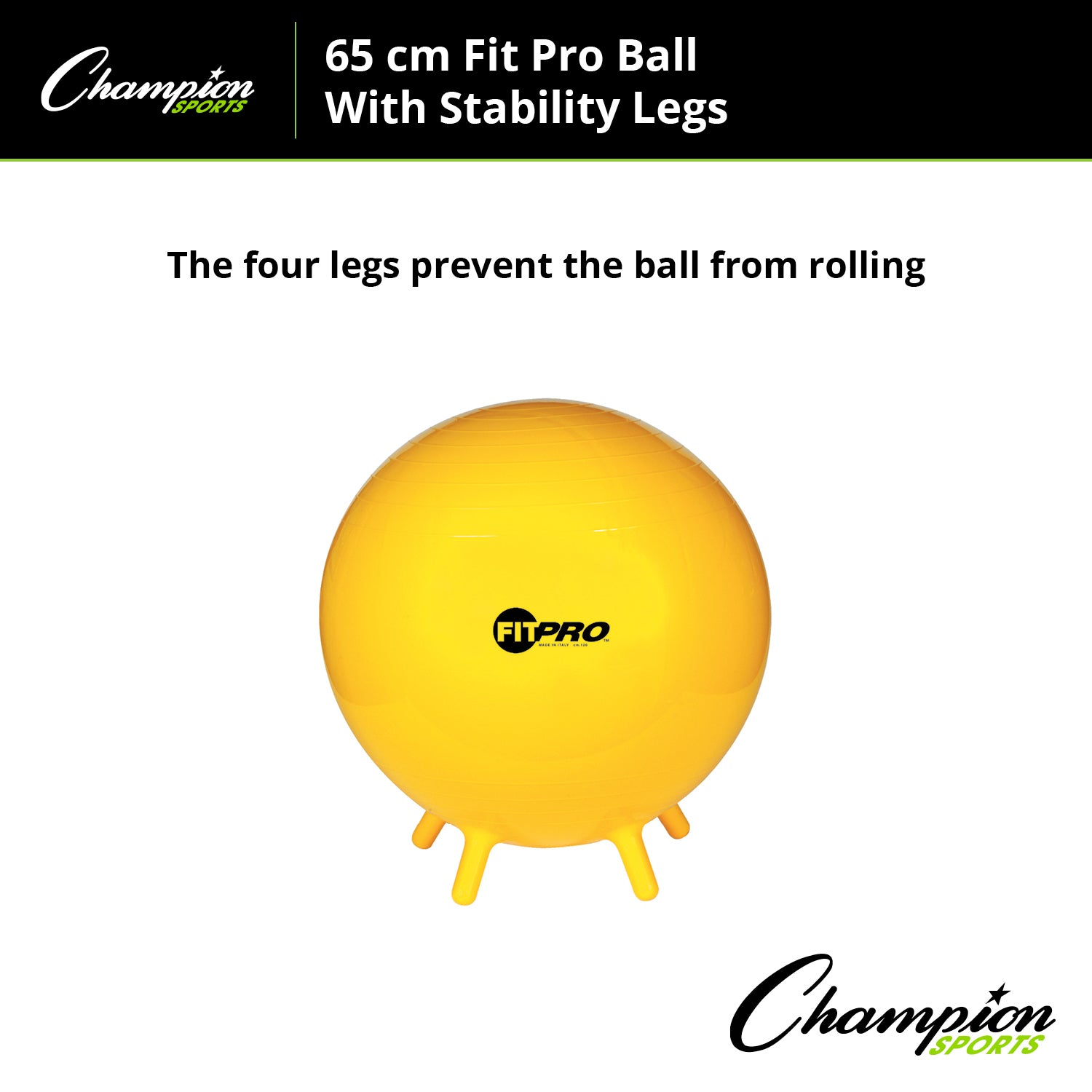 Champion Sports FitPro Ball with Stability Legs, 65cm - Stability & Strength Trainer - Image 5