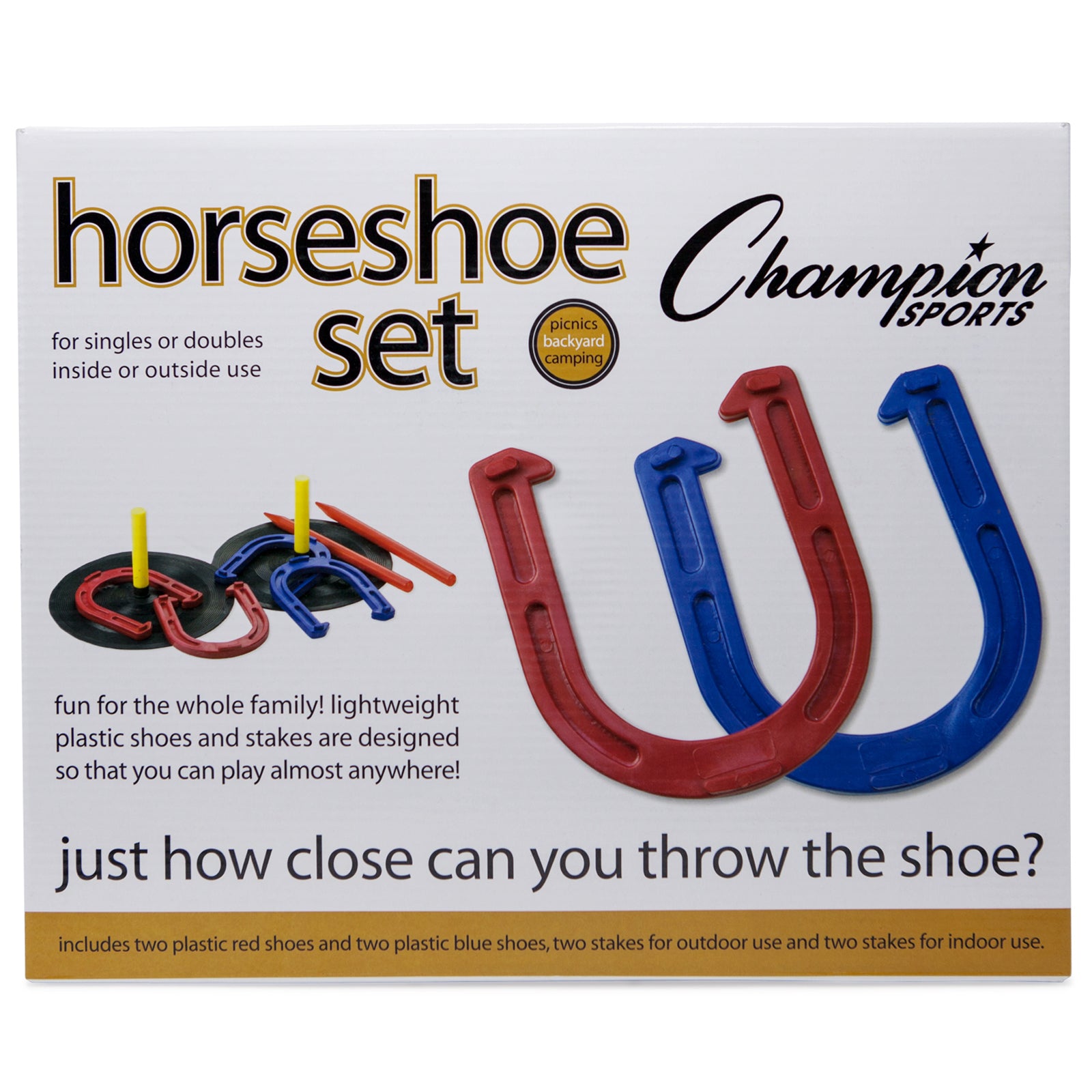 Champion Sports Indoor-Outdoor Rubber Horseshoe Game Set - Image 3