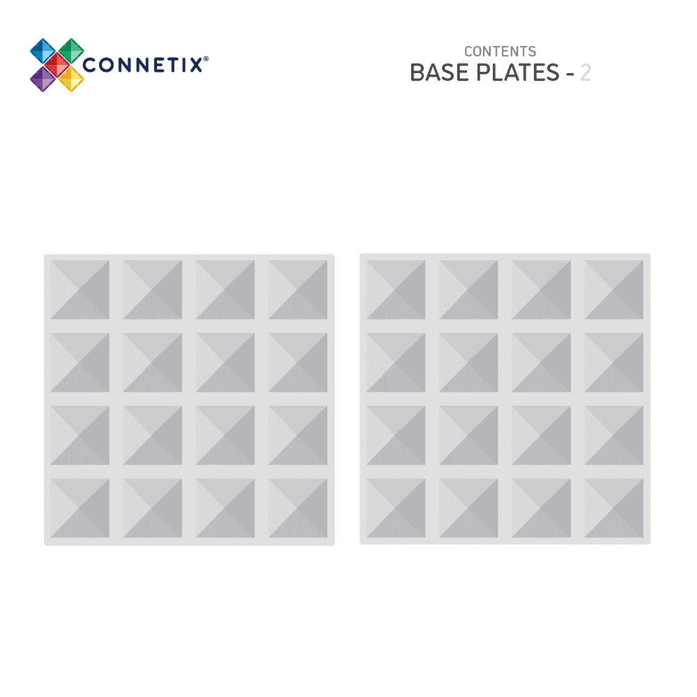 Connetix Magnetic Tiles 2-Piece Clear Base Plate Pack for Creative Building - Image 2