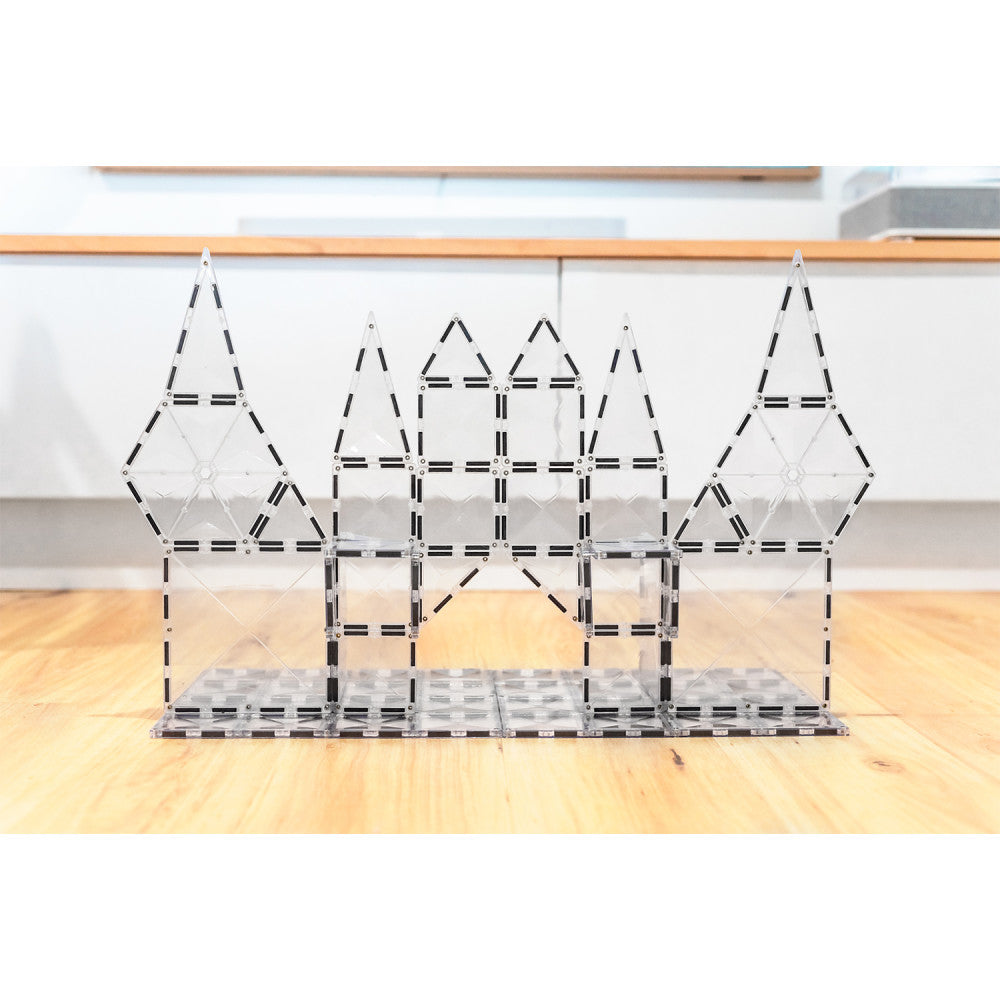 Connetix Magnetic Tiles Clear Starter Pack - 34 Piece Translucent Shapes - Image 4
