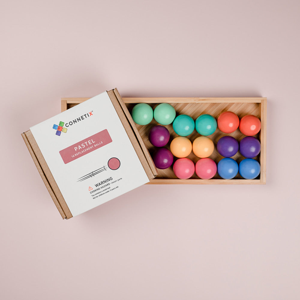 Connetix Magnetic Tiles Pastel Ball Pack - 16 Pieces - Earthy Pastel Tones - Image 3