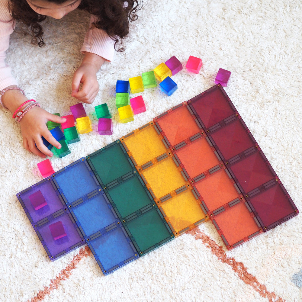 Connetix Magnetic Tiles Pastel Rectangle Set - 24 Piece Colorful Building Kit - Image 4