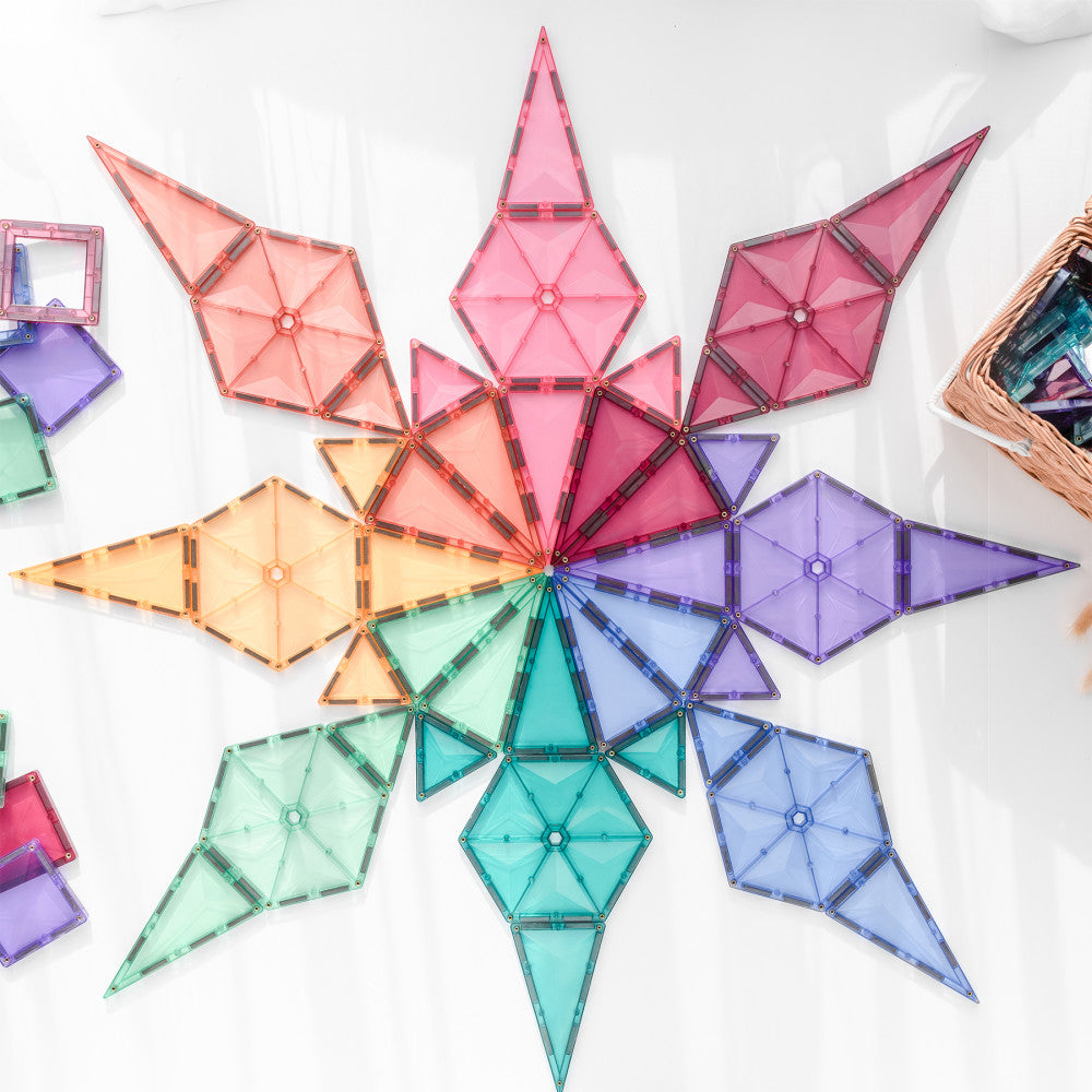 Connetix Pastel Geometry Magnetic Tiles Set - 40 Pieces - Image 3