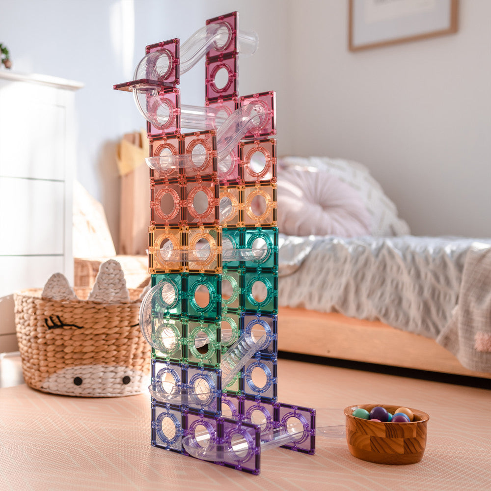 Connetix Pastel Ball Run Pack Magnetic Tiles, 106 Pieces - Image 5