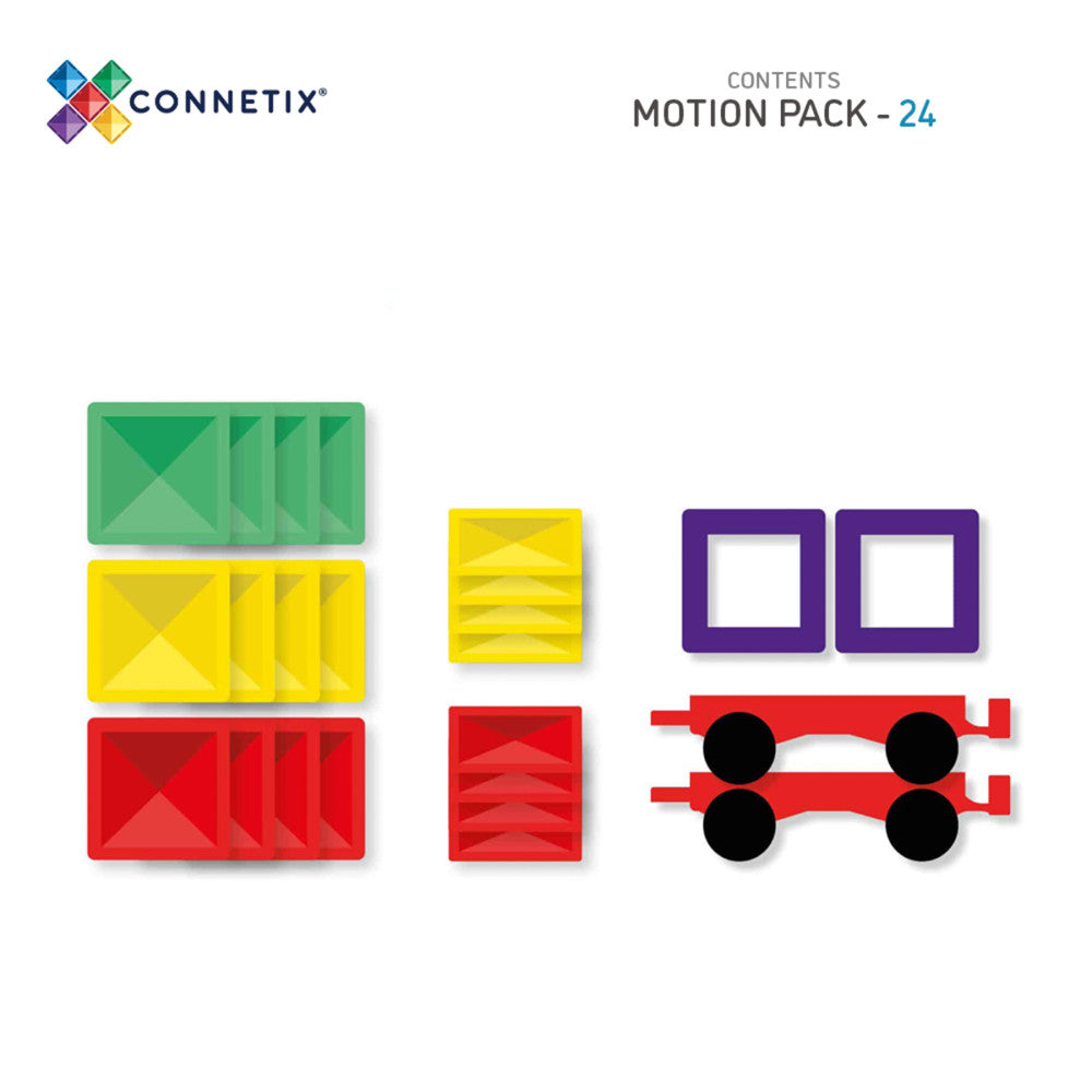 Connetix 24-Piece Rainbow Motion Magnetic Tiles Set - Multicolor - Image 2