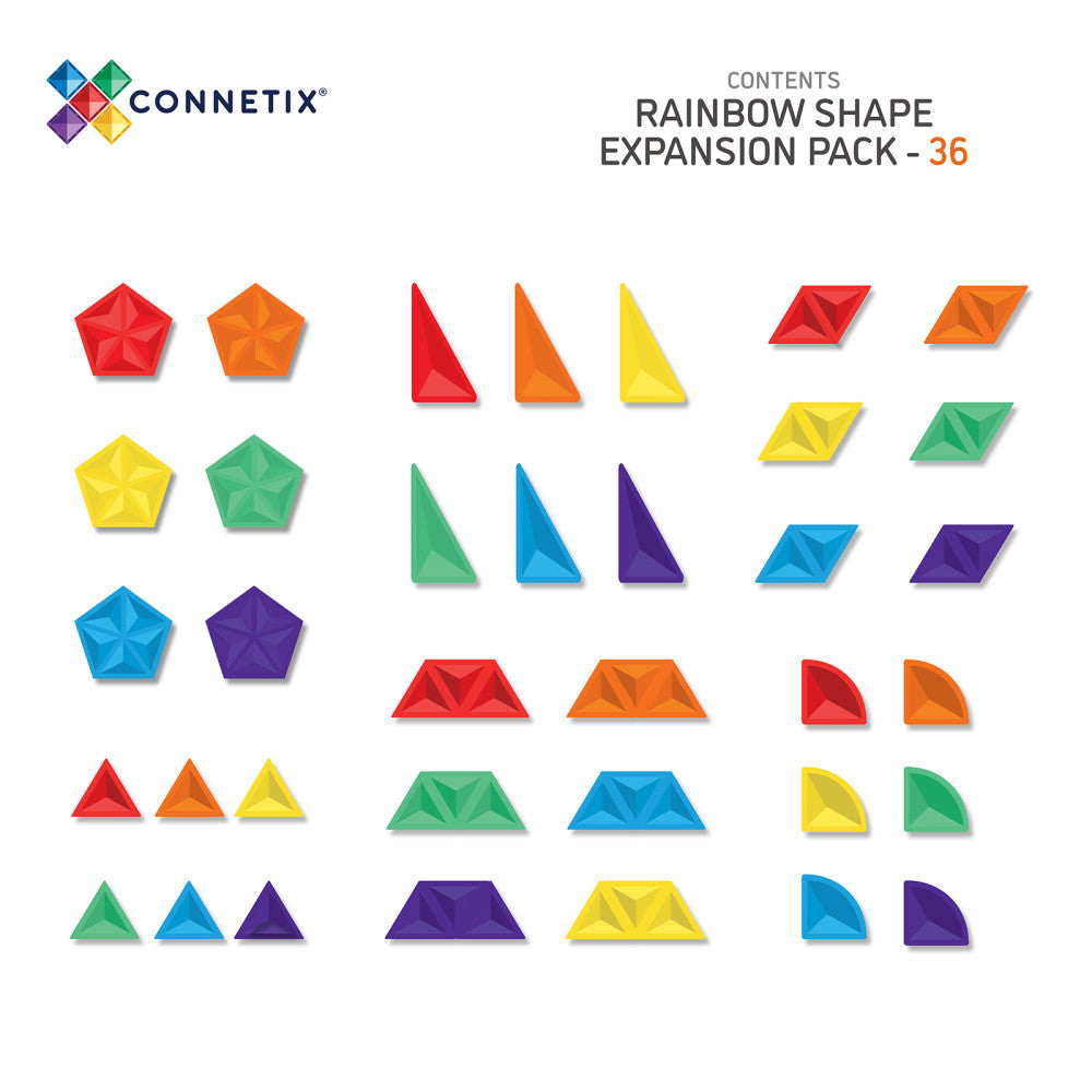 Connetix Magnetic Tiles Rainbow Shape Expansion Pack ?C 36 Piece Set - Image 2