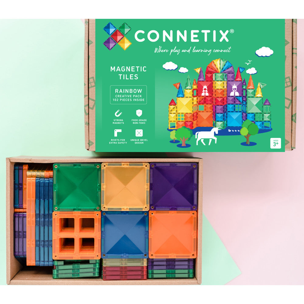 Connetix Magnetic Tiles Rainbow Creative Pack - 102 Pieces - Image 3
