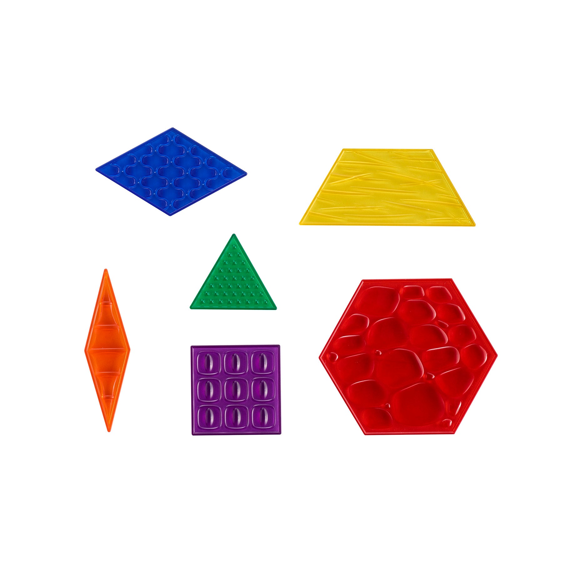 edxeducation Translucent Sensory Pattern Blocks - Tactile Exploration Set - Image 4