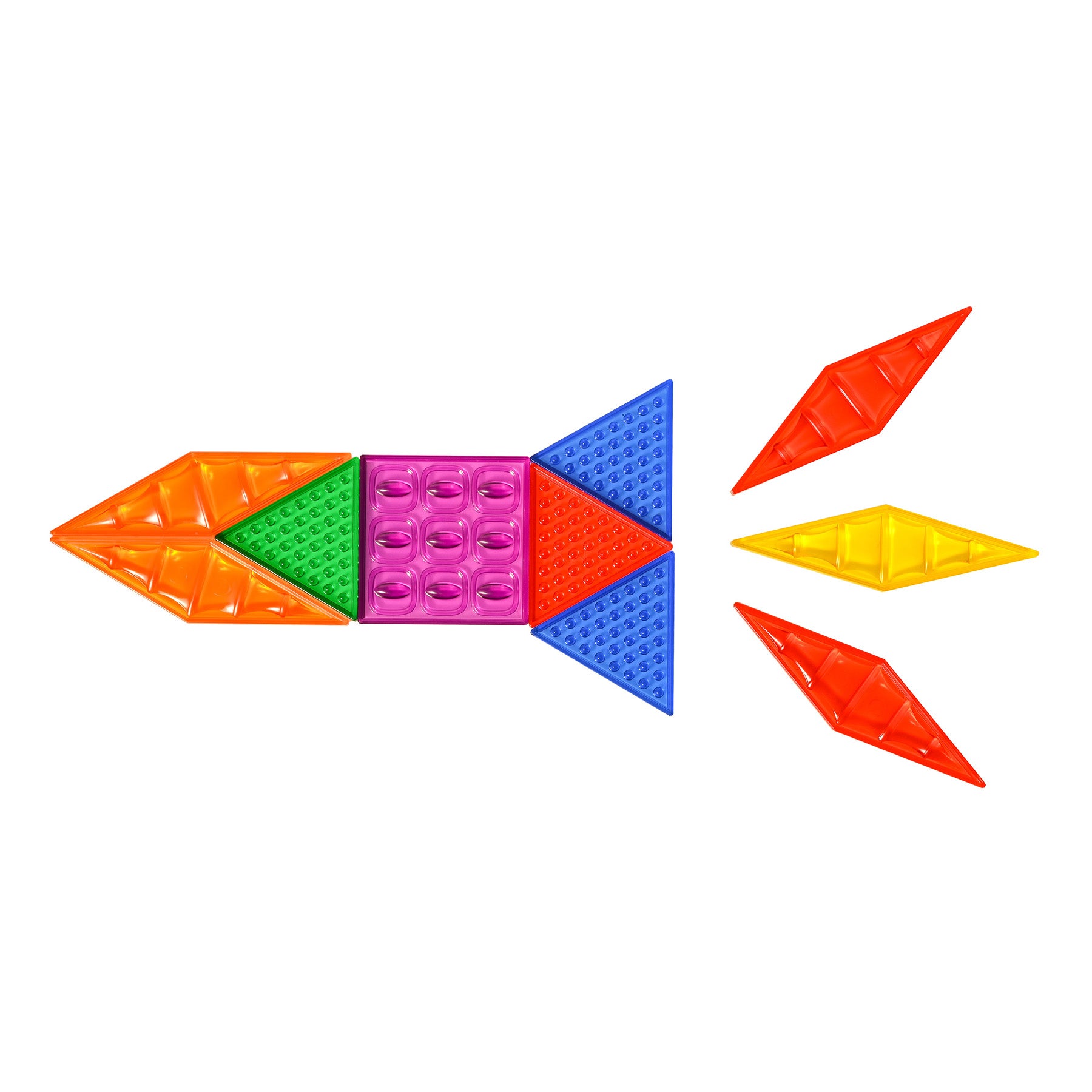edxeducation Translucent Sensory Pattern Blocks - Tactile Exploration Set - Image 7