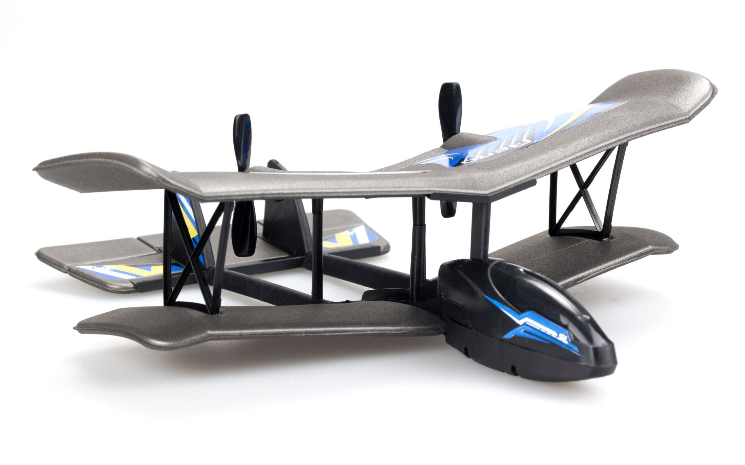 FLYBOTIC 3-Channel 2.4GHz Bi-Wing Evo RC Plane - Blue - Image 3