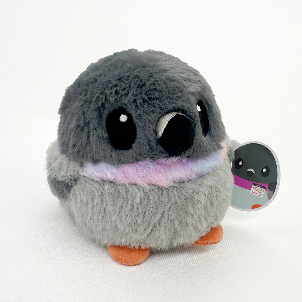Borbs Whimsical Pigeon Plush with Rainbow Neck - Medium Size - Image 5