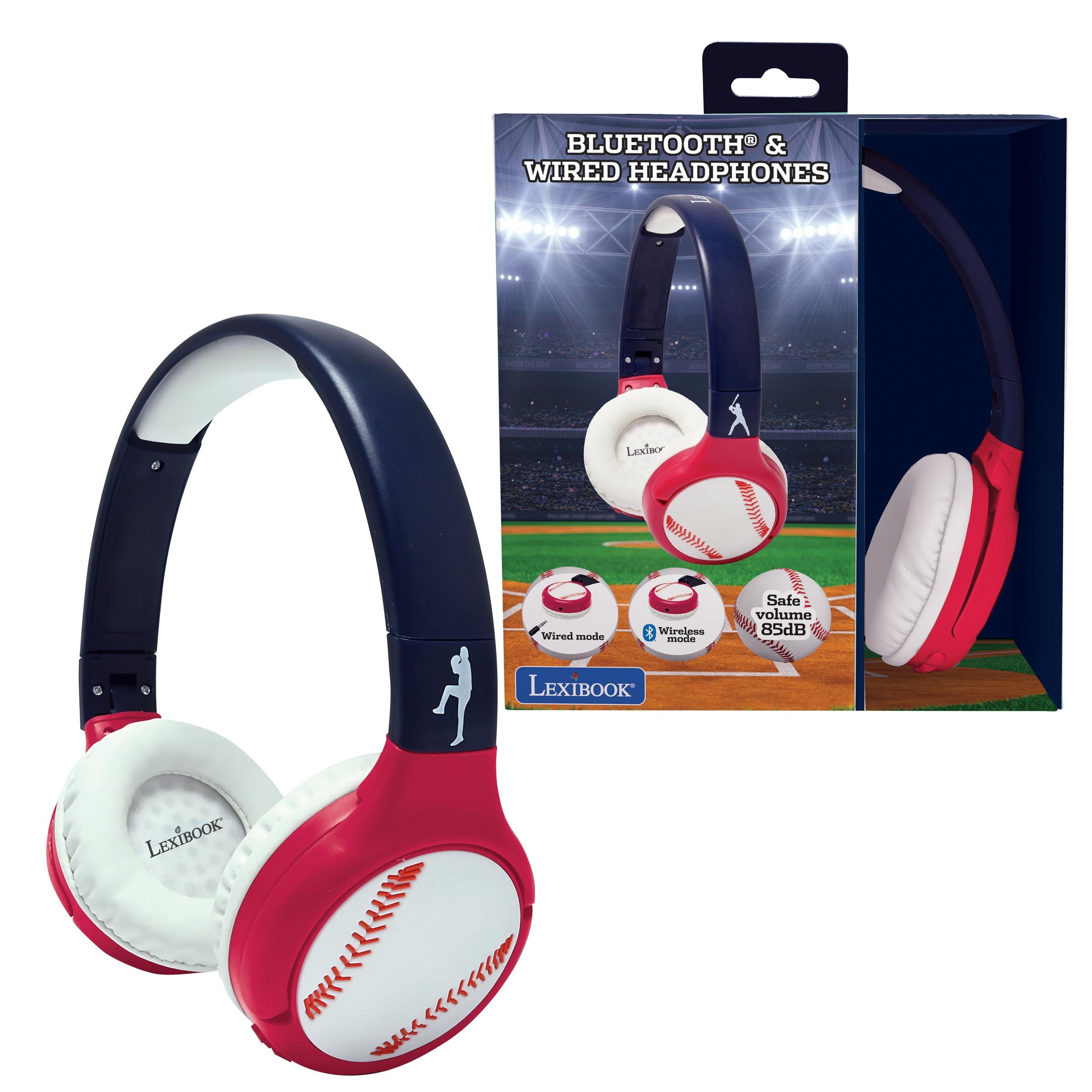 LEXiBOOK Baseball 2-in-1 Foldable Headphones - Bluetooth & Wired Options - Image 5