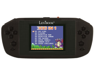 Lexibook Compact Power Arcade Handheld Gaming Console, 300 Games, Black