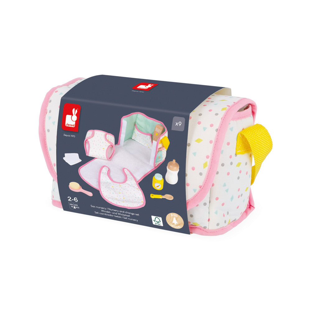 Janod Wooden Doll Nursery & Changing Playset - Image 2