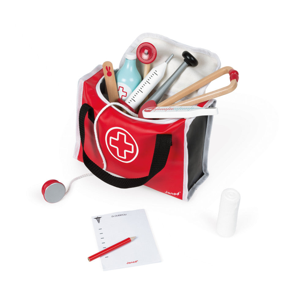Janod 10-Piece Wooden Doctor's Suitcase Playset - Image 2