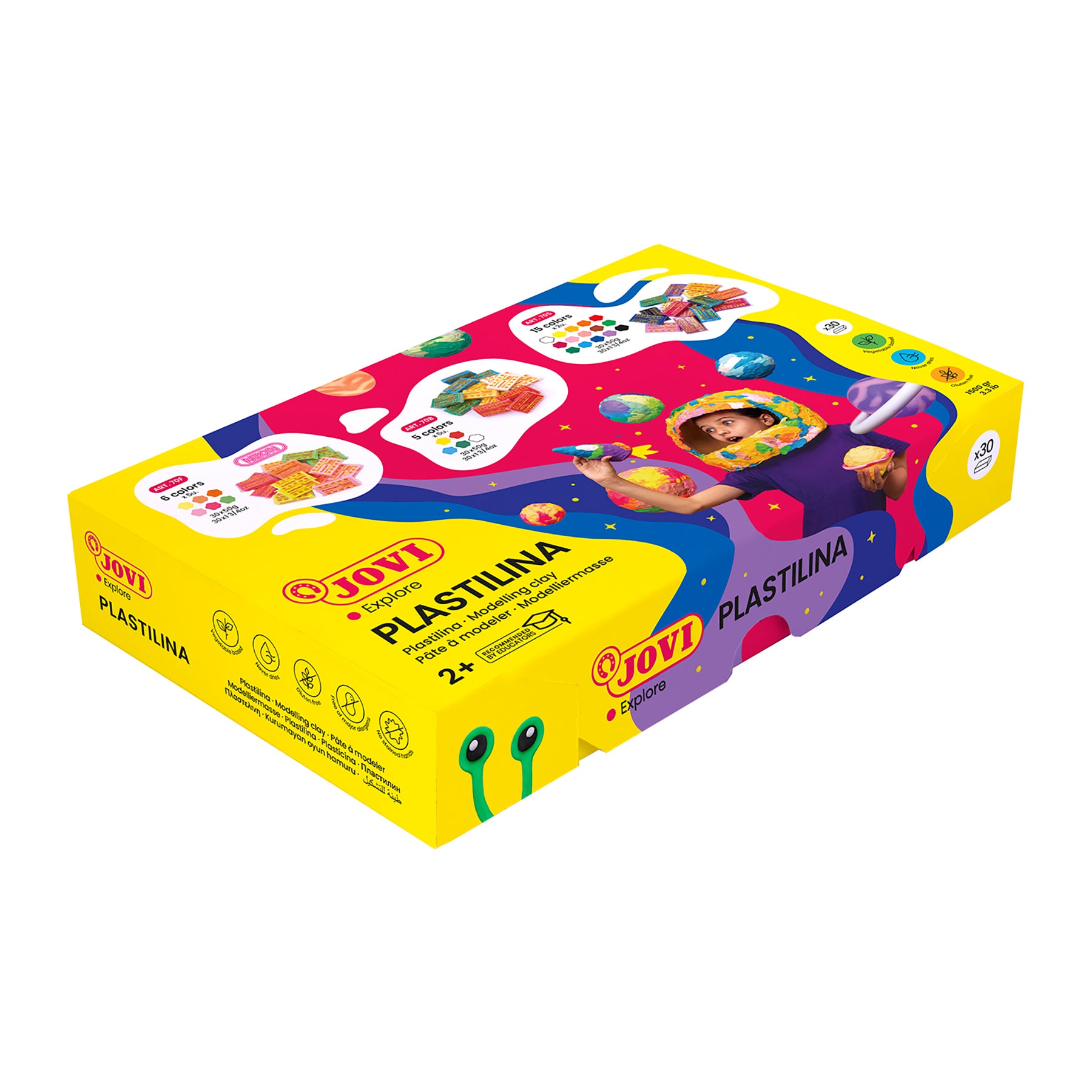 JOVI Plastilina Vegetable-Based Modeling Clay, 30 Bars - Assorted Colors - Image 2