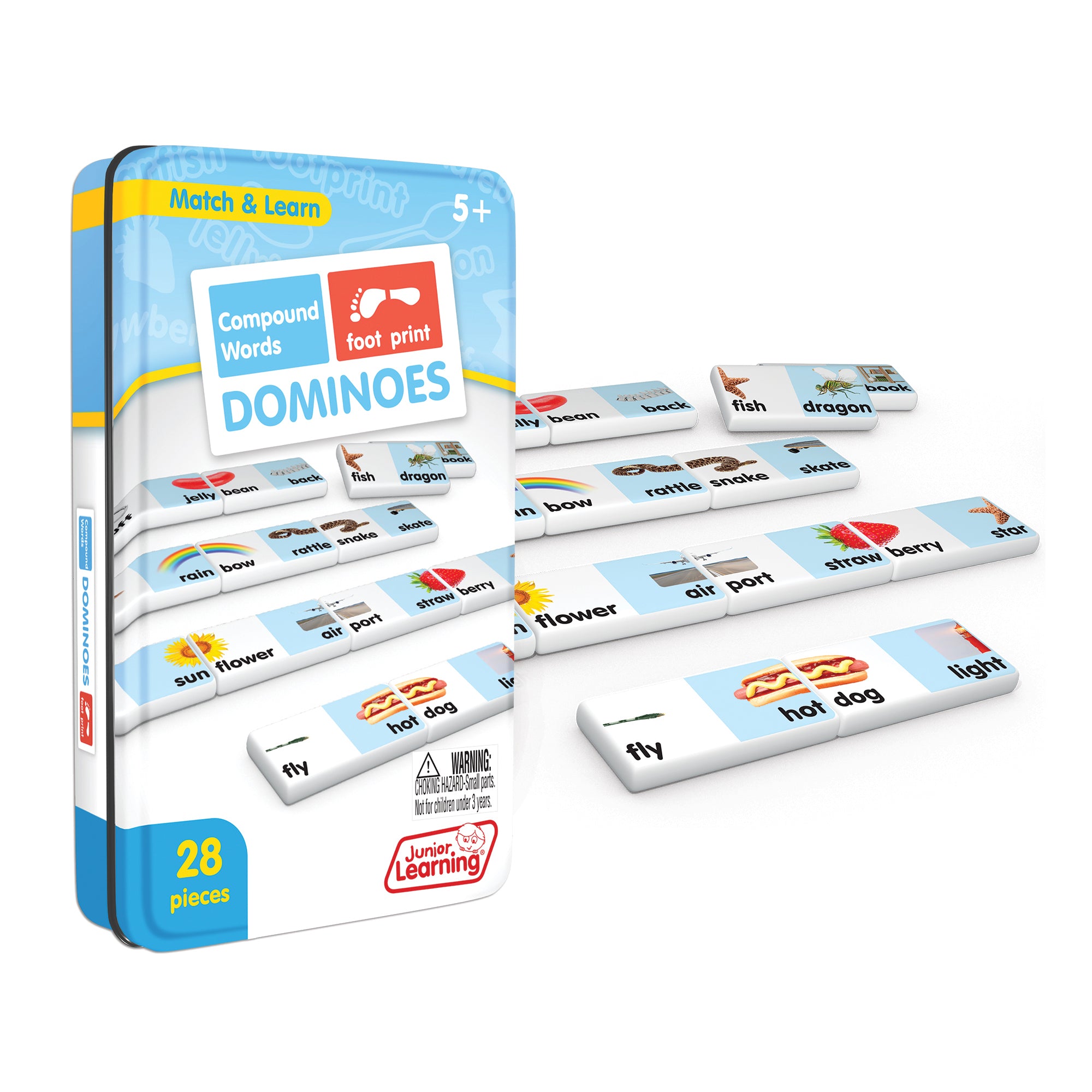 Junior Learning Compound Words Match & Learn Dominoes - Educational Toy - Set of 2 - Image 2