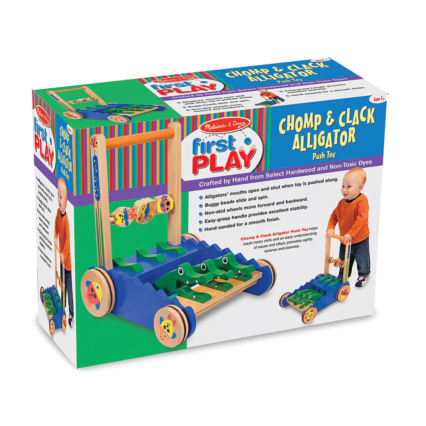 Melissa & Doug Chomp and Clack Alligator Push Toy ?C Colorful Movement - Image 2