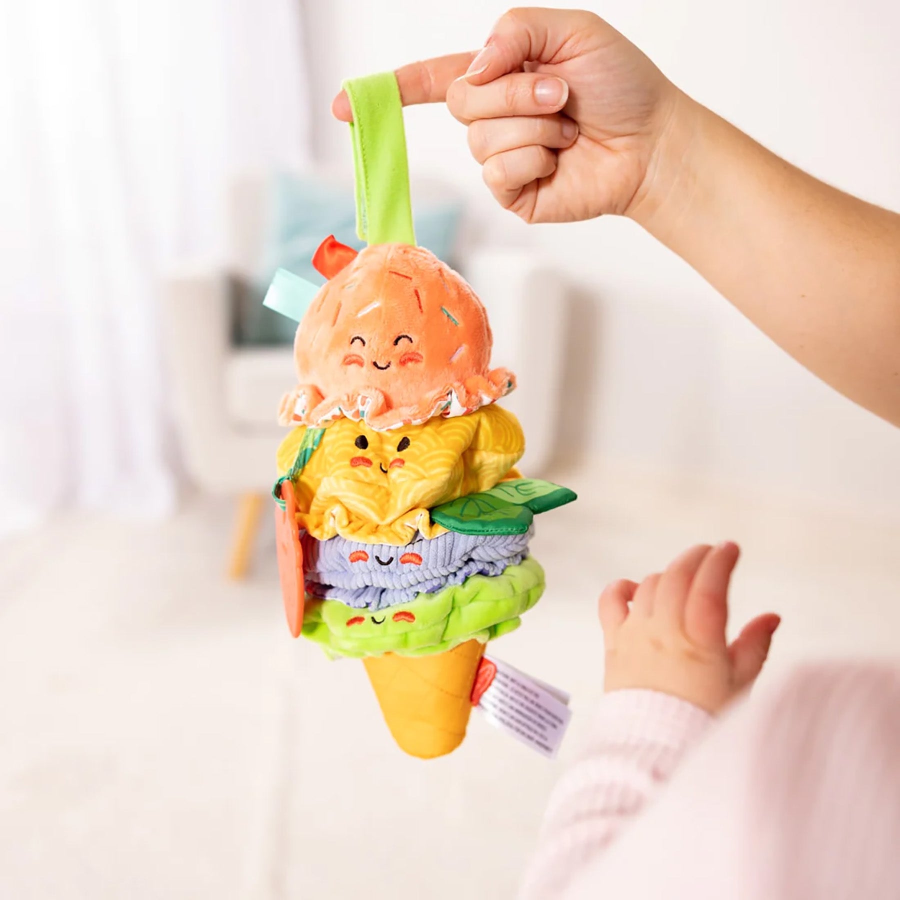 Melissa & Doug Ice Cream Take-Along Pull Toy - Vibrant Infant Playtime Companion - Image 4