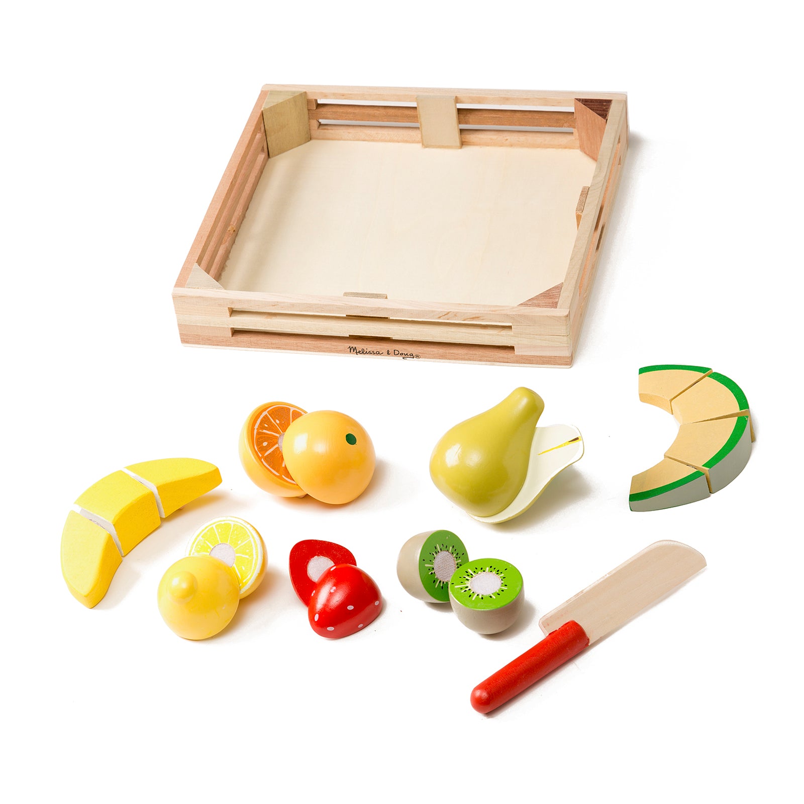 Melissa & Doug 17-Piece Wooden Cutting Fruit Set ?C Play Food Kitchen Accessory - Image 3