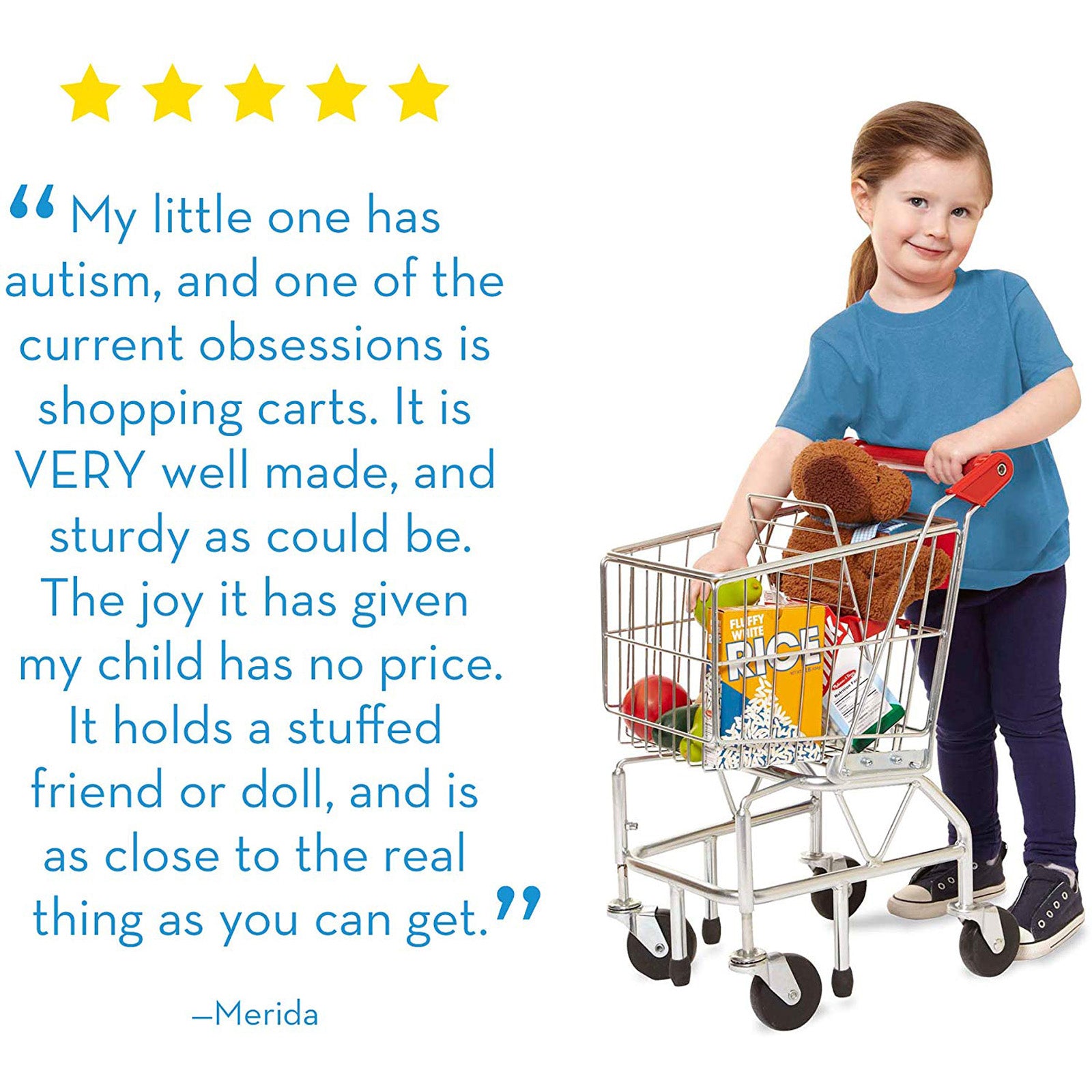 Melissa & Doug Deluxe Metal Shopping Cart Toy - Image 4