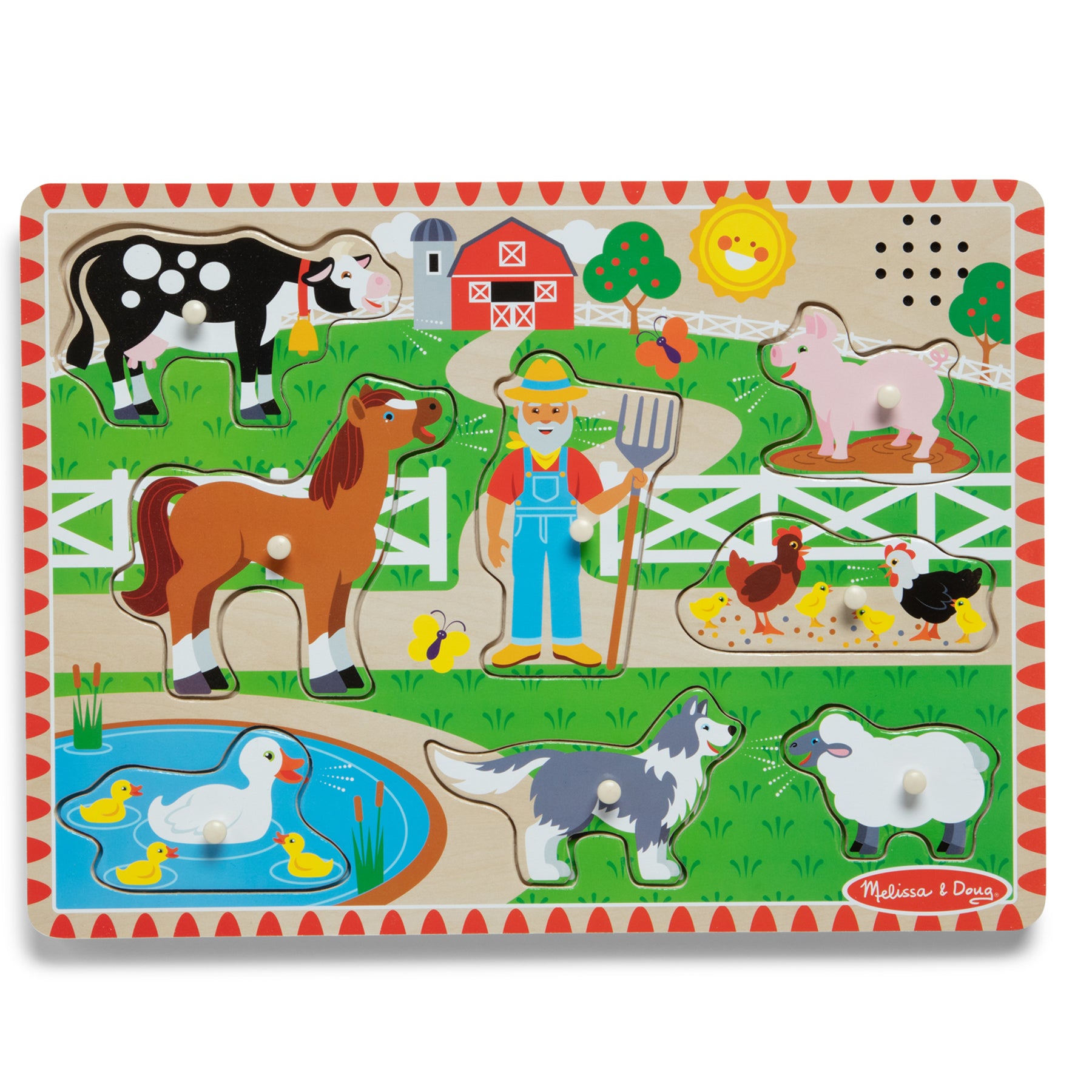 Melissa & Doug Old MacDonald's Farm Sound Puzzle - 8 Pieces - Image 2