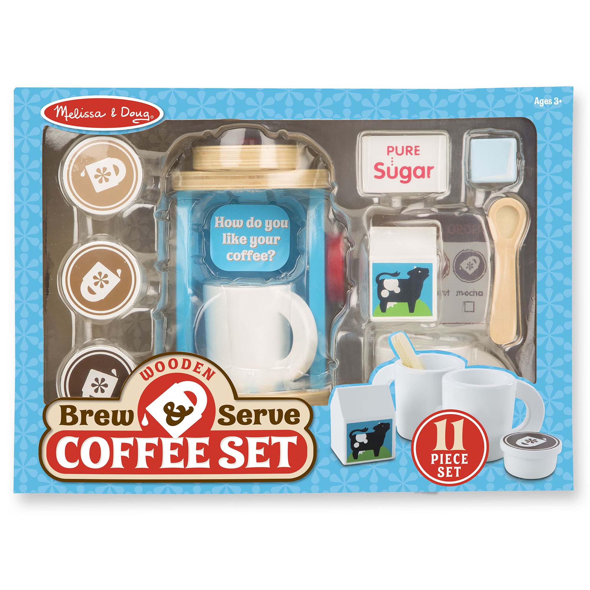 Melissa & Doug 8-Piece Wooden Brew & Serve Coffee Set - Image 2