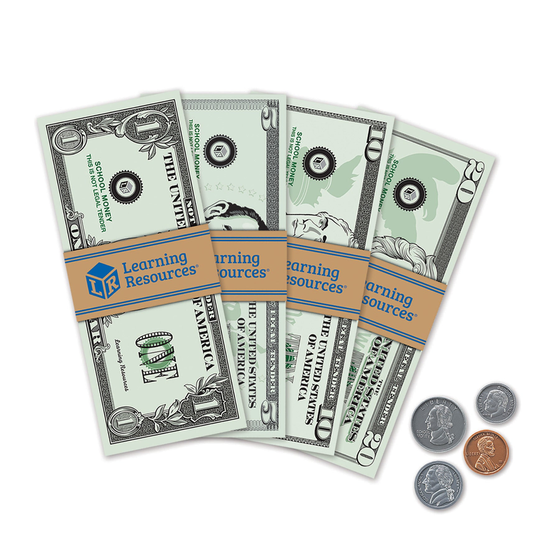 Learning Resources Pretend and Play Money - 300 Pieces of Play Bills and Coins - Image 3
