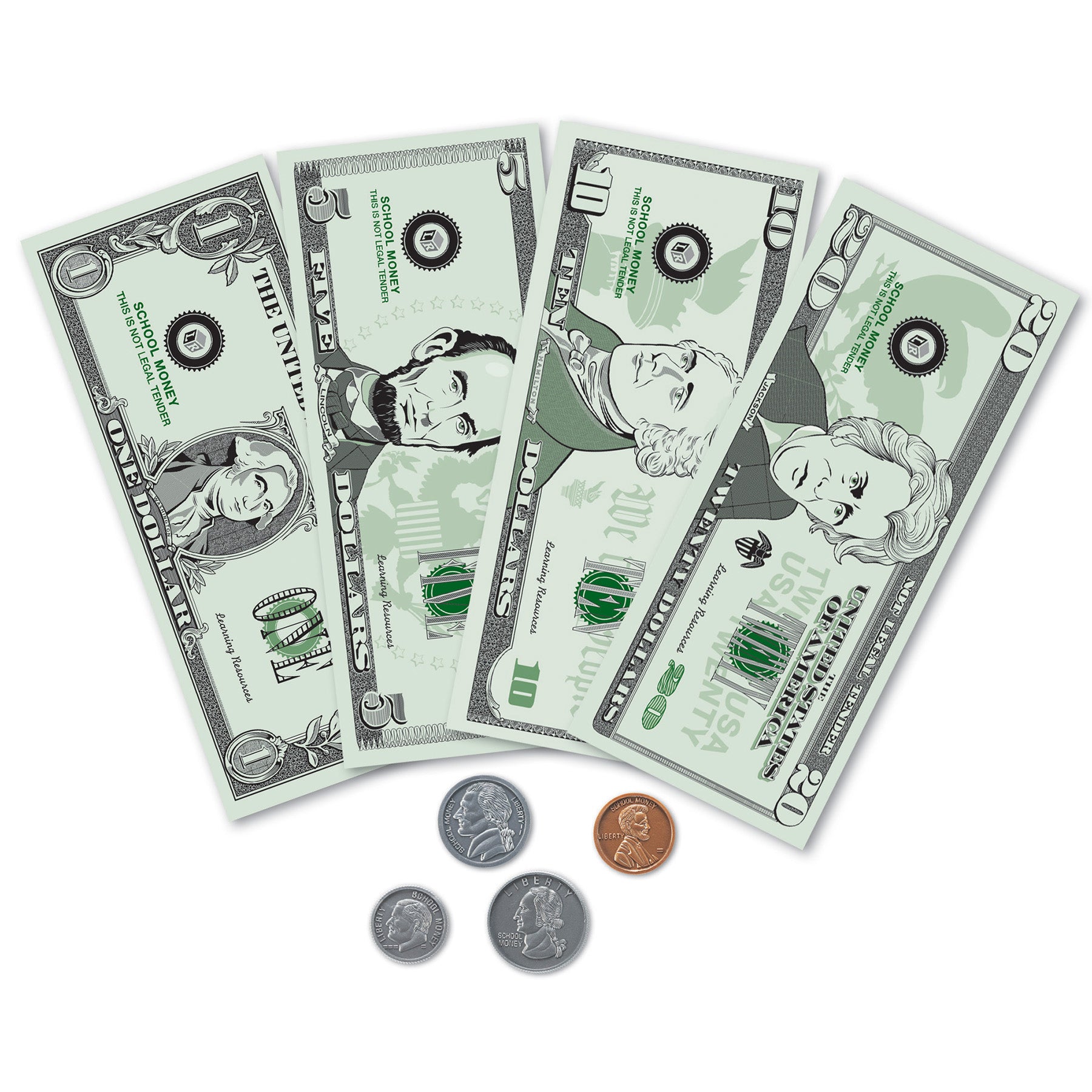 Learning Resources Pretend and Play Money - 300 Pieces of Play Bills and Coins - Image 4